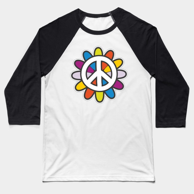 'Retro Peace Hippie Symbol 70s' Awesome 70s Vintage Baseball T-Shirt by ourwackyhome